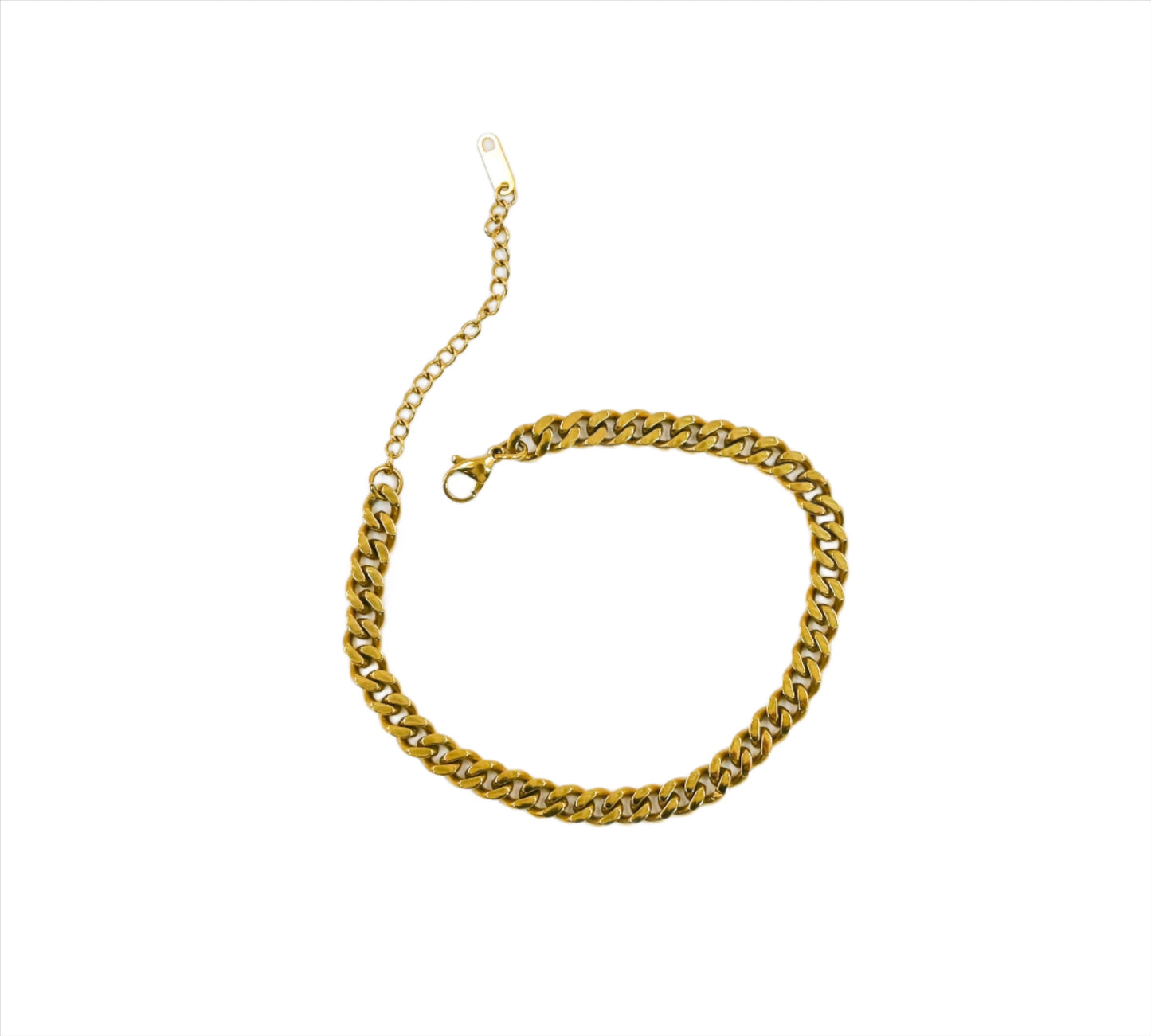 cuban link style anklet gold plated