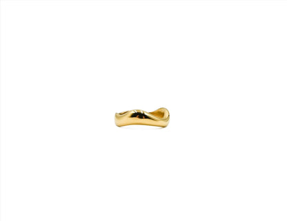 unique wave style modern gold plated ring