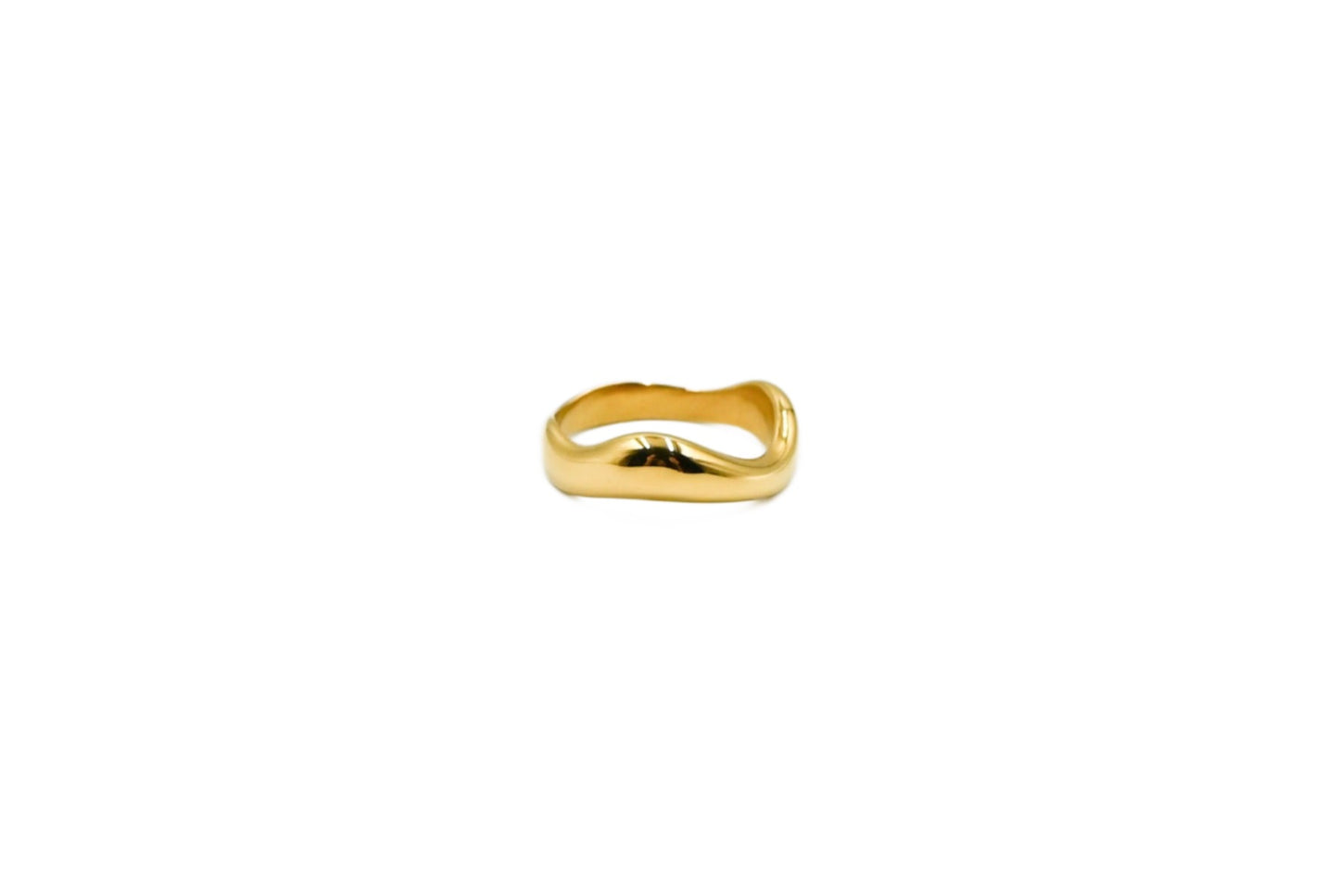 unique wave style modern gold plated ring