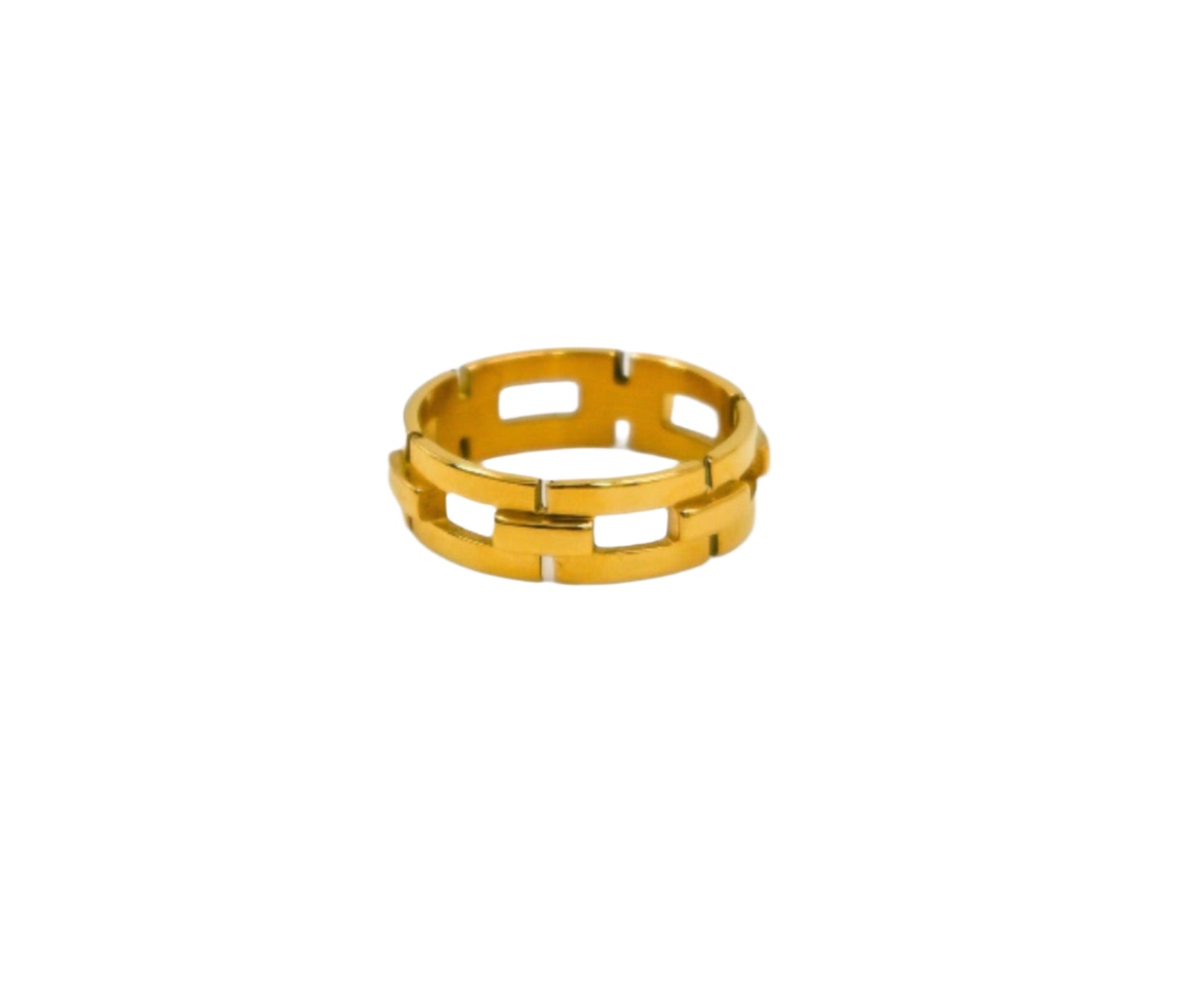 square style unique gold plated ring