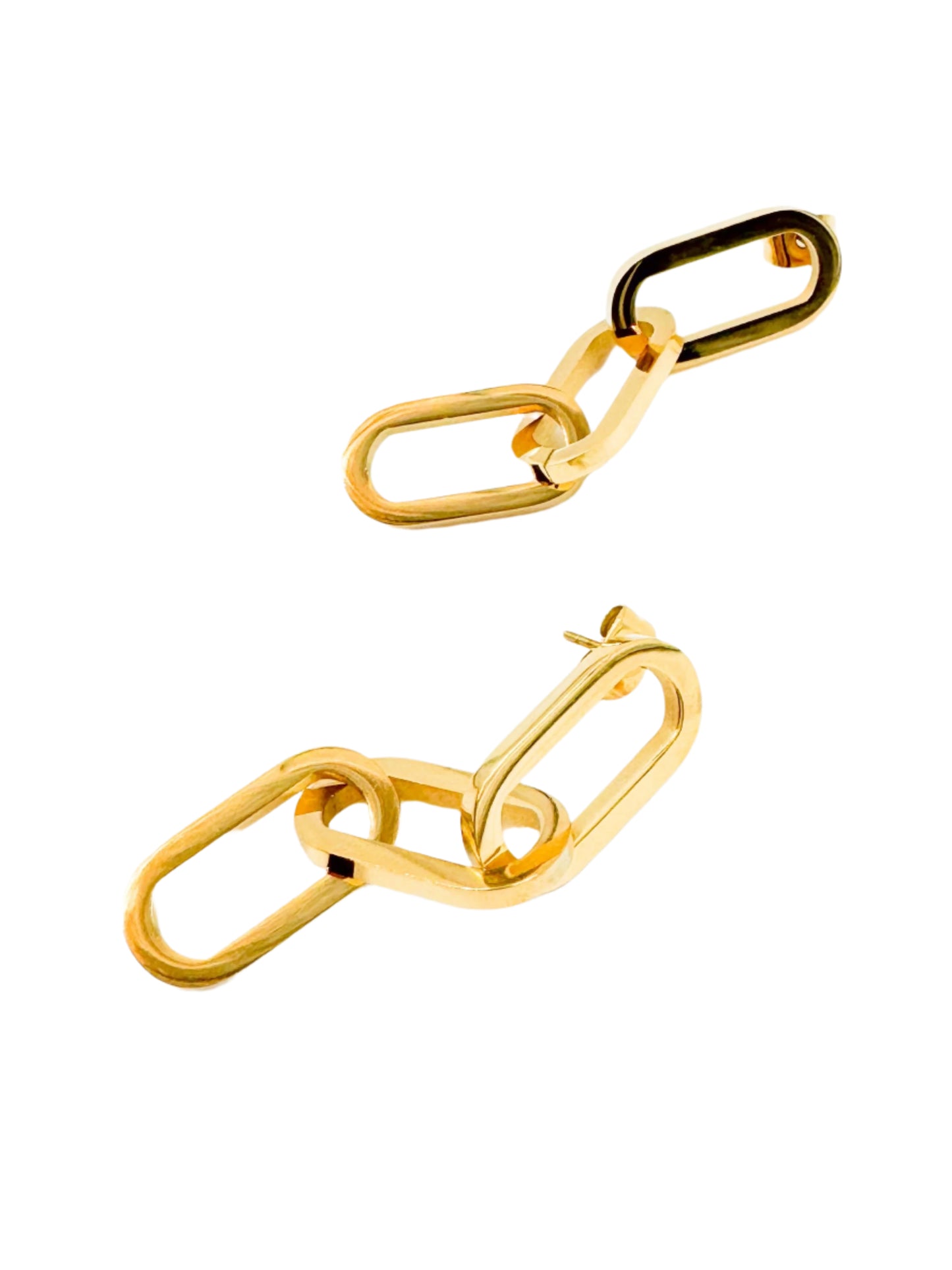 Paper clip style dangling earrings