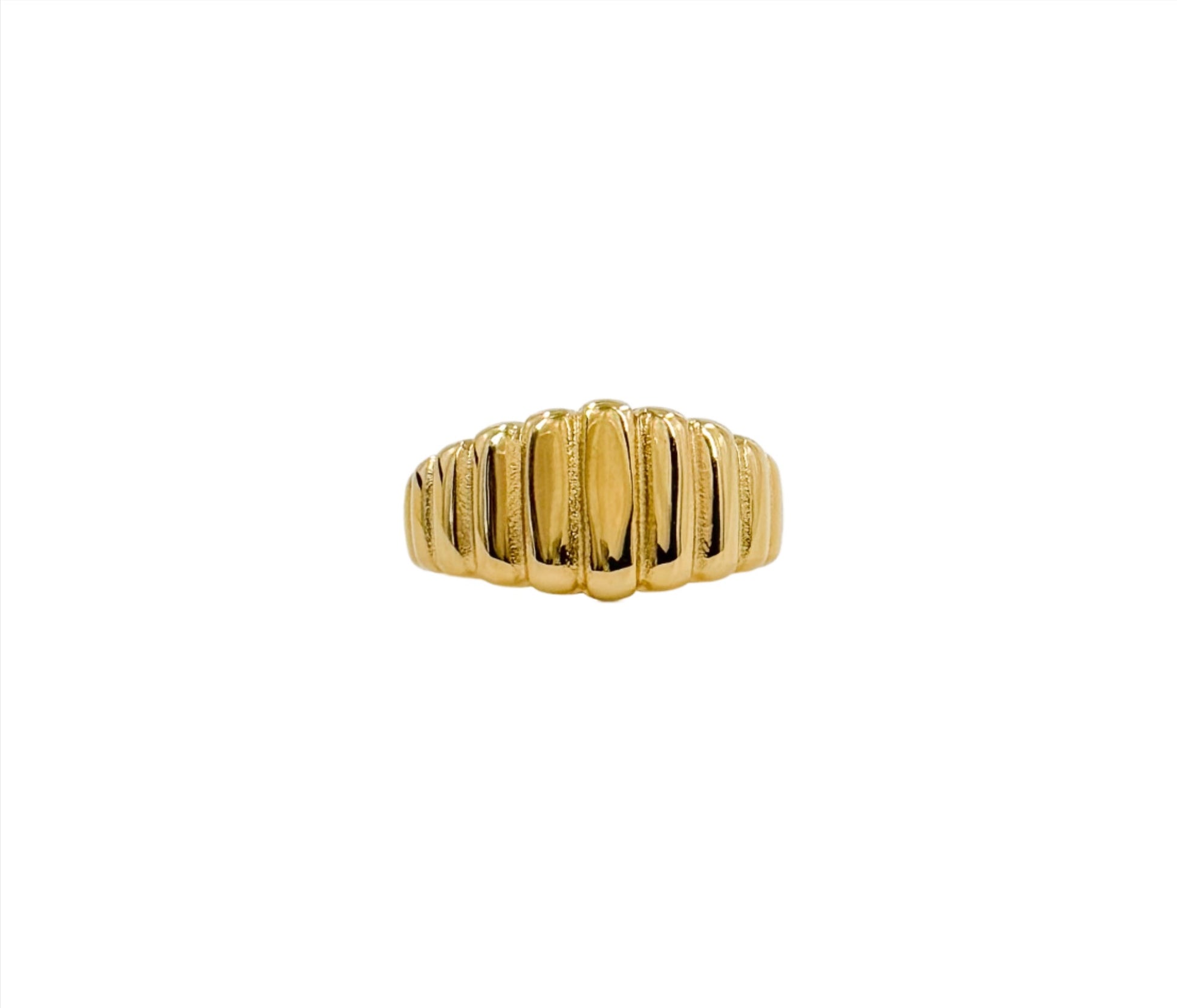 croissant style gold ring 