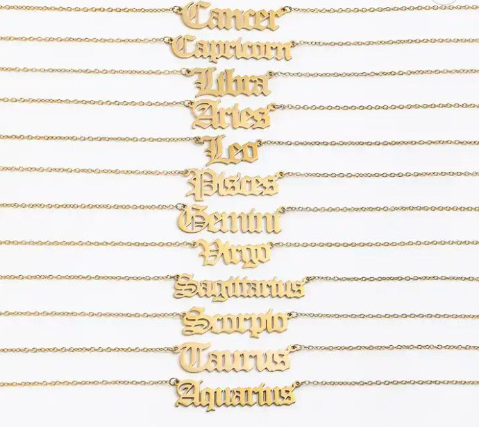 all zodiac sign chains in gold